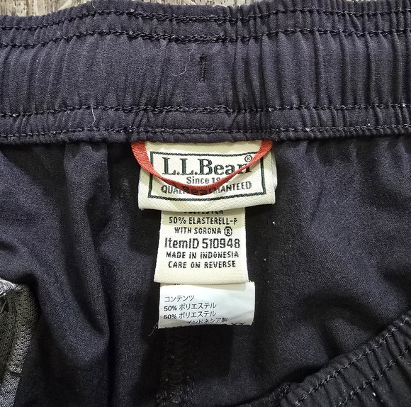 L L Bean Mens XXL Hiking Rain Resistant Pants Black - Picture 2 of 4